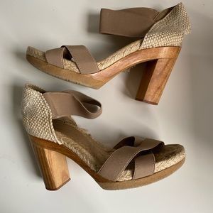 Anthropologie Espadrille-style elastic Wooden Heel